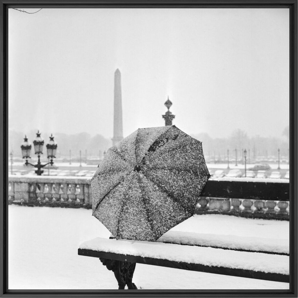 Chutes de neige sur la place de la Concorde Paris 1970 -  GAMMA RAPHO - Photographie