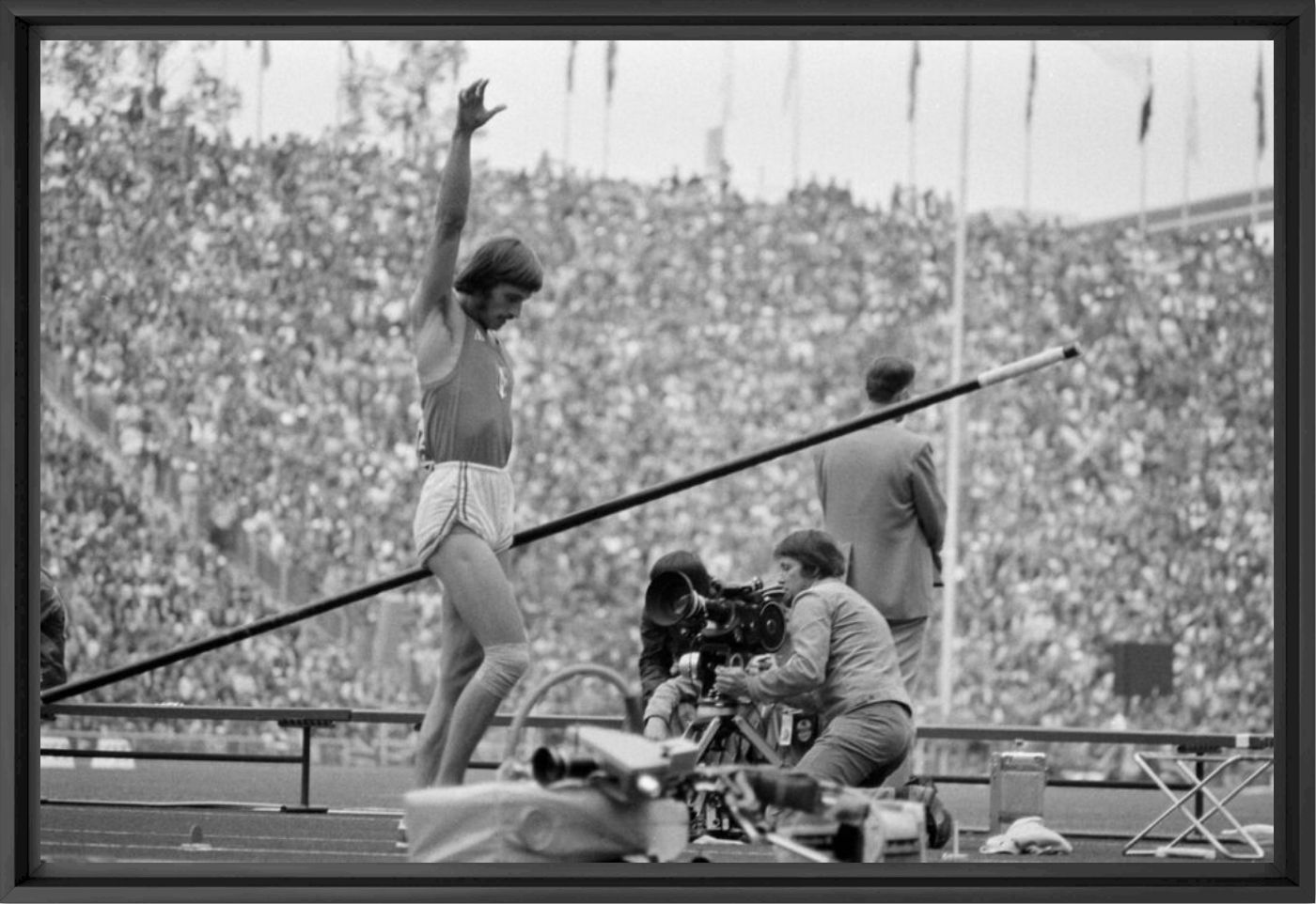 Fran&ccedil;ois Tracanelli lors de l'&eacute;preuve de saut &agrave; la perche aux Jeux Olympiques de Munich le 2 septembre 1972 -  GAMMA RAPHO - Photographie