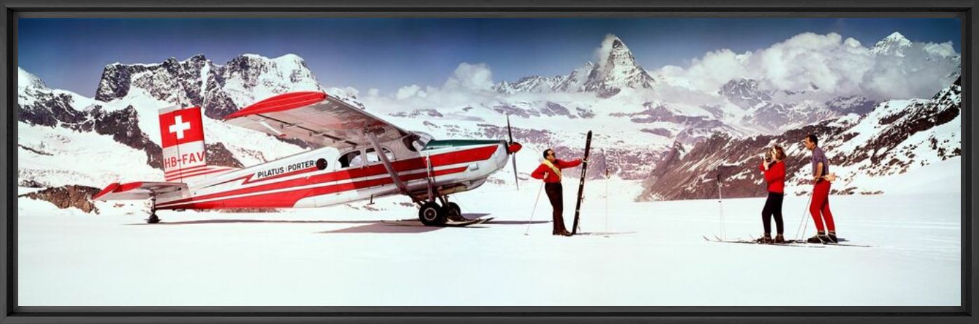 ALPS SKIERS WITH AIRPLANE 1964 - KODAK COLORAMA DISPLAY COLLECTION - NEIL MONTANUS - Photographie