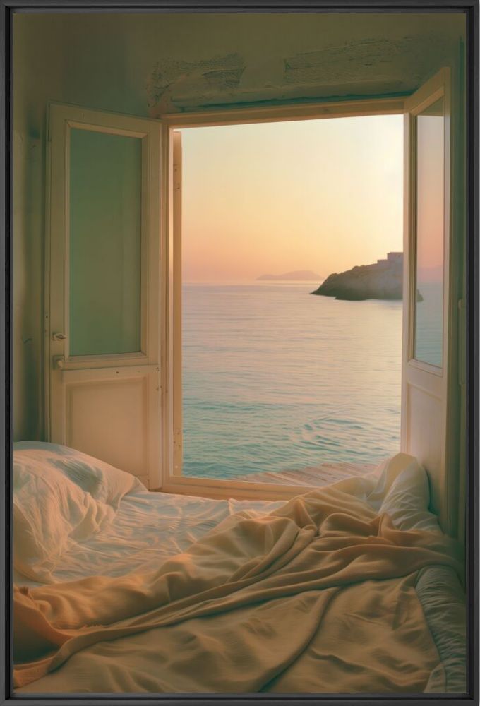 Bed with a view sunset - Tina  Marinaki - Photograph