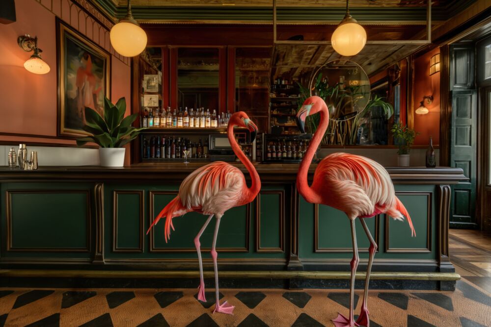 Feathers and cocktails