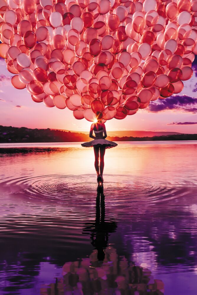 Ballerina in sunset