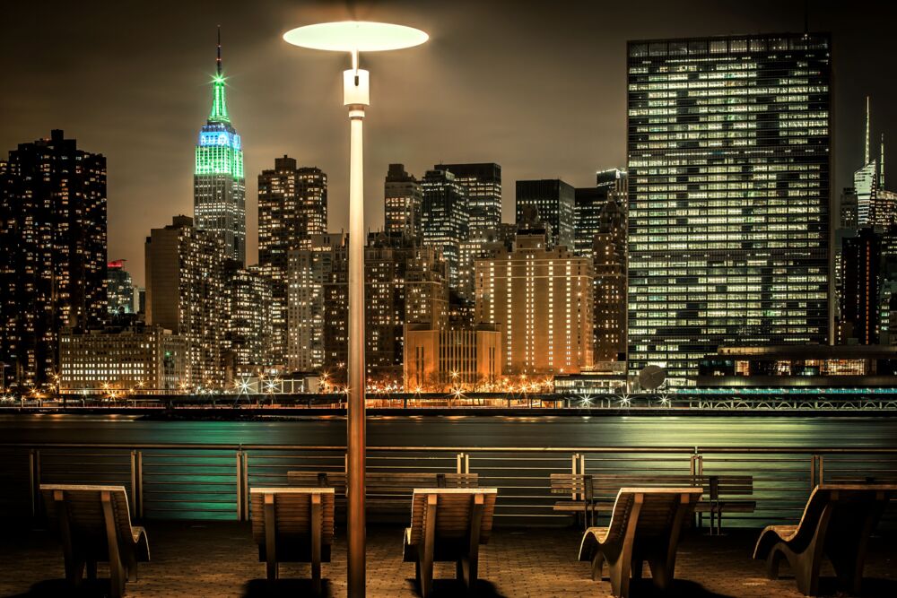 NYC East River with Empire State