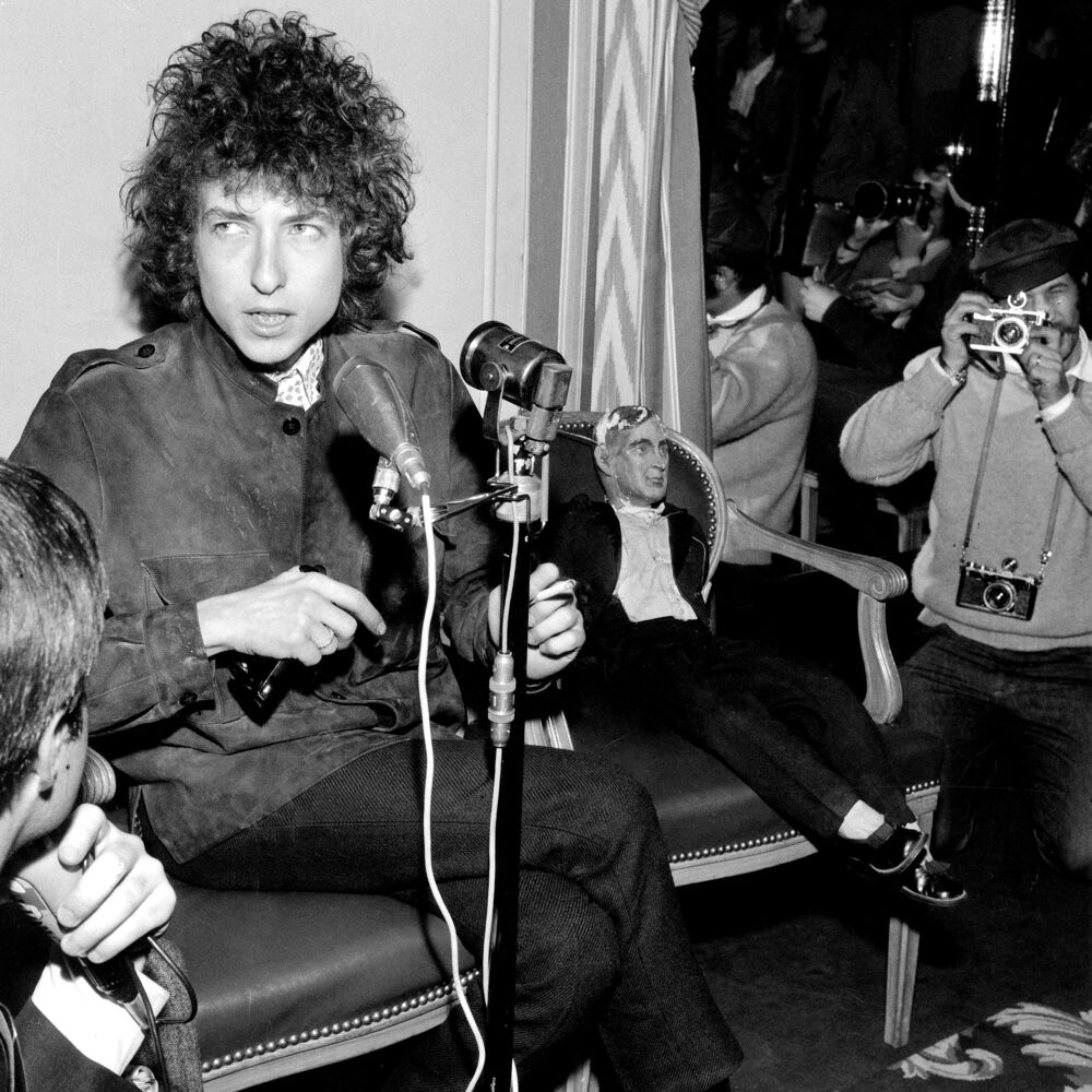 Bob Dylan during a press conference 1966