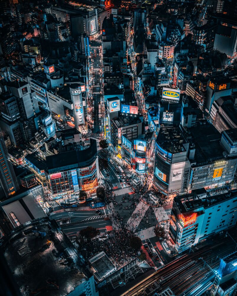Cyberpunk Shibuya jungle