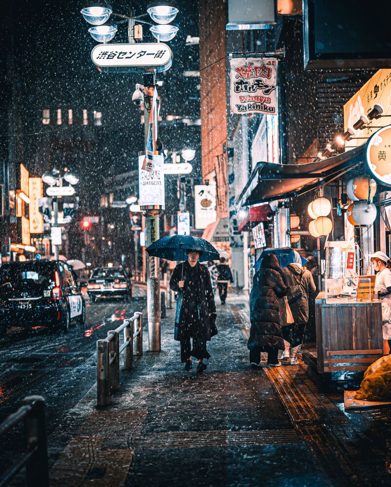 Snow storm in Shibuya
