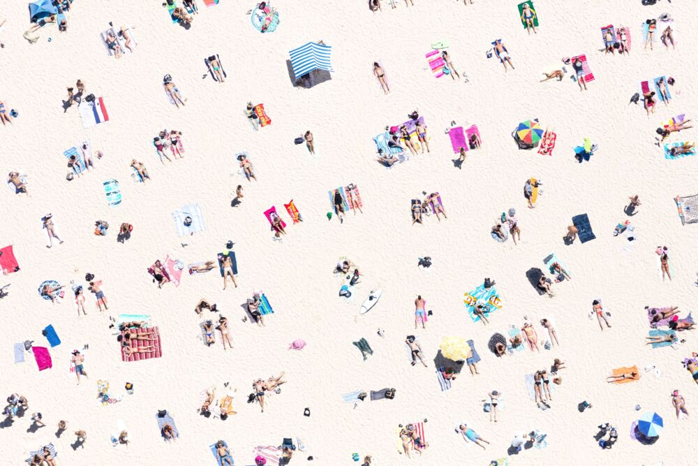 Bondi beach sunbathers Sydney