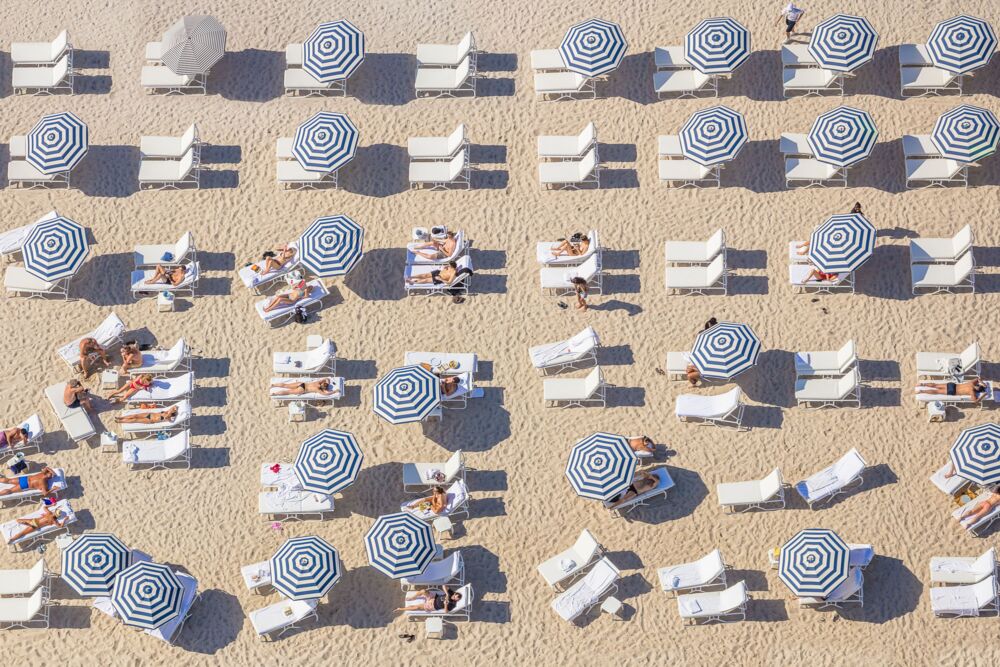 Navy striped umbrellas Miami