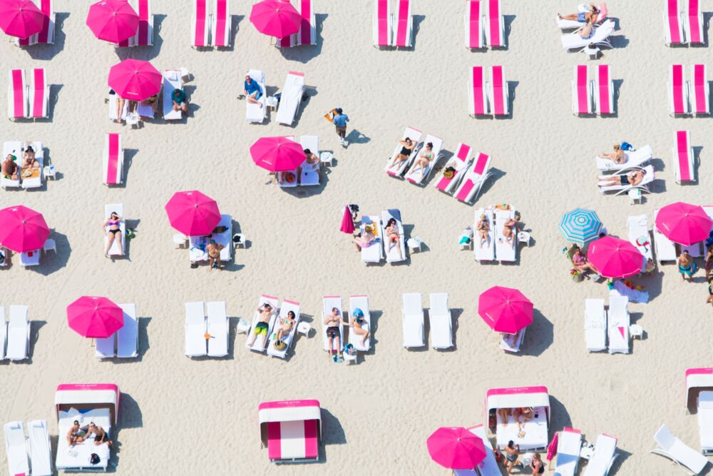 Pink beach club Miami