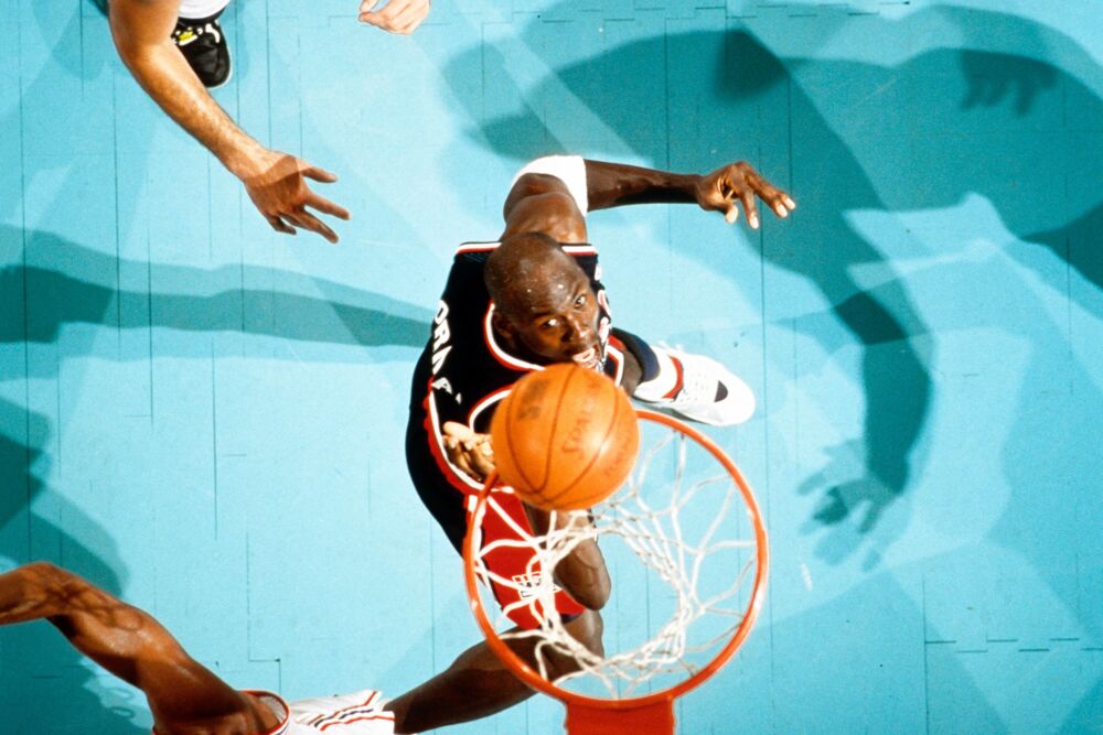 Dream team guard Michael Jordan in action against Puerto Rico 1992