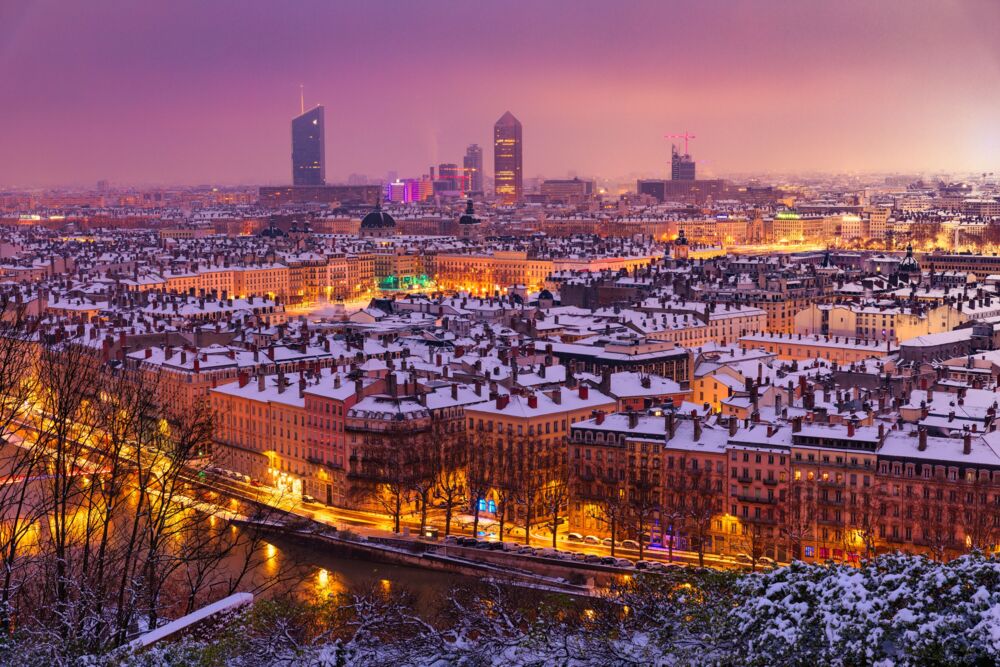 Lyon sous son manteau blanc
