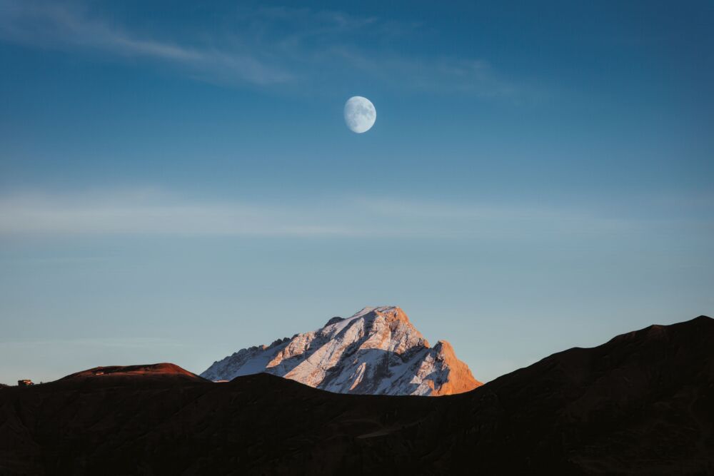 Moon over the summit