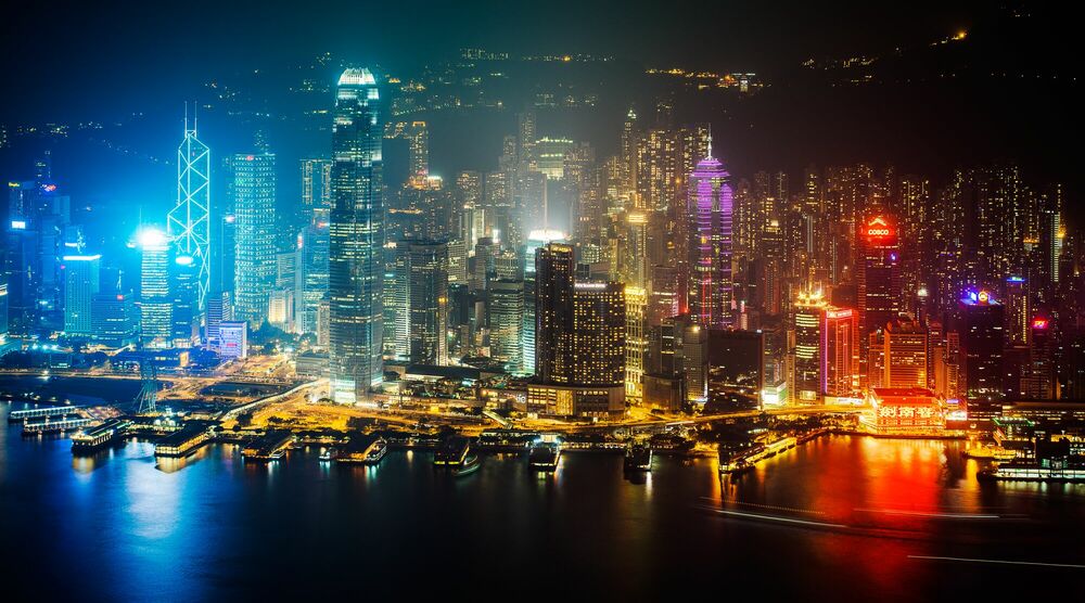 HONG KONG NIGHT SKYLINE I