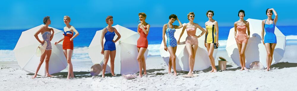 FASHIONS IN CHROMSPUN SWIMSUITS 1954