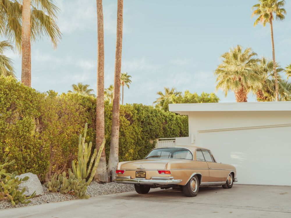 Palm springs parked mercedes
