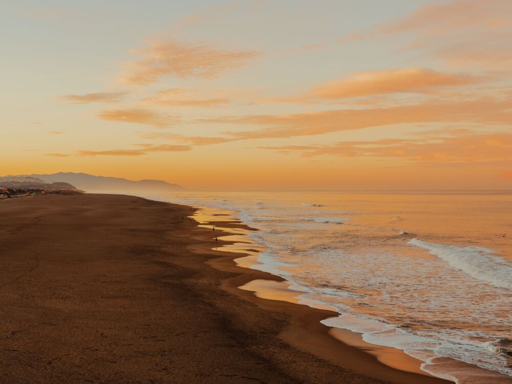 Sunrise in ocean beach San Francisco