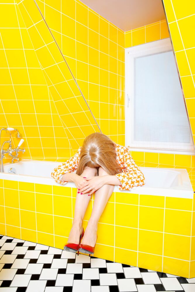 Yellow mood and red stiletto
