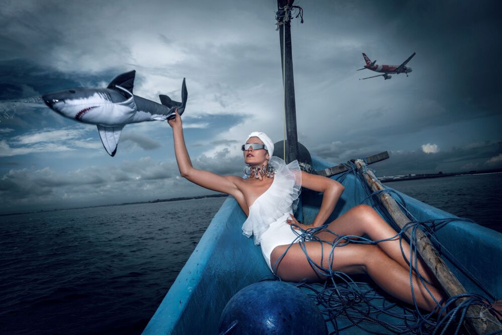 Flying shark in Bali