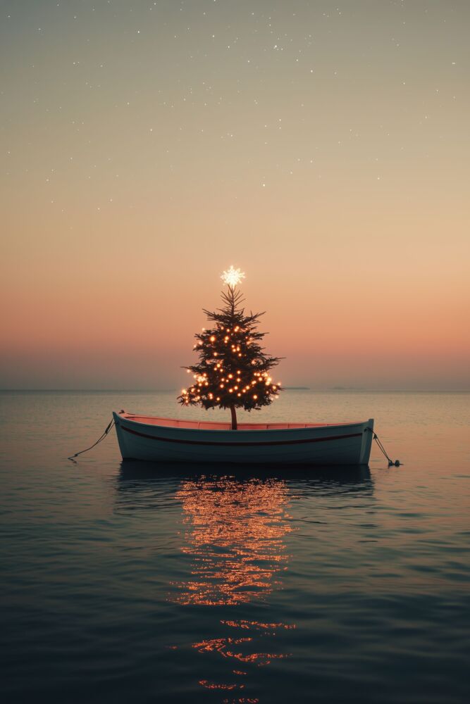 Christmas tree under the stars