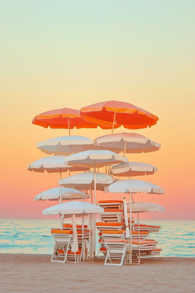Stacked umbrellas