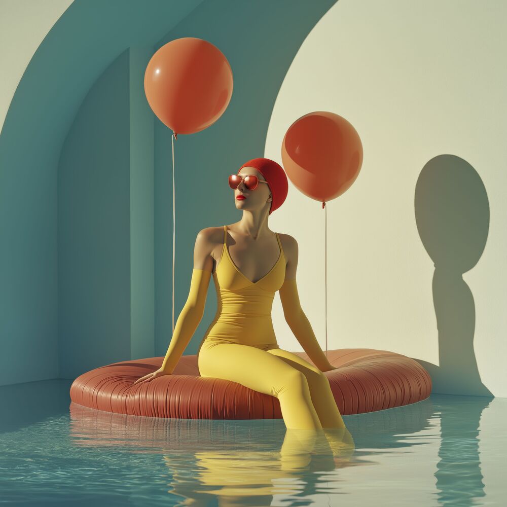 Retro poolside